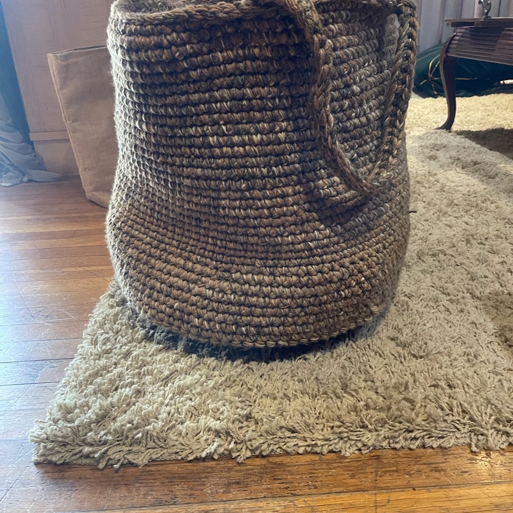 Woven Brown Basket Tote